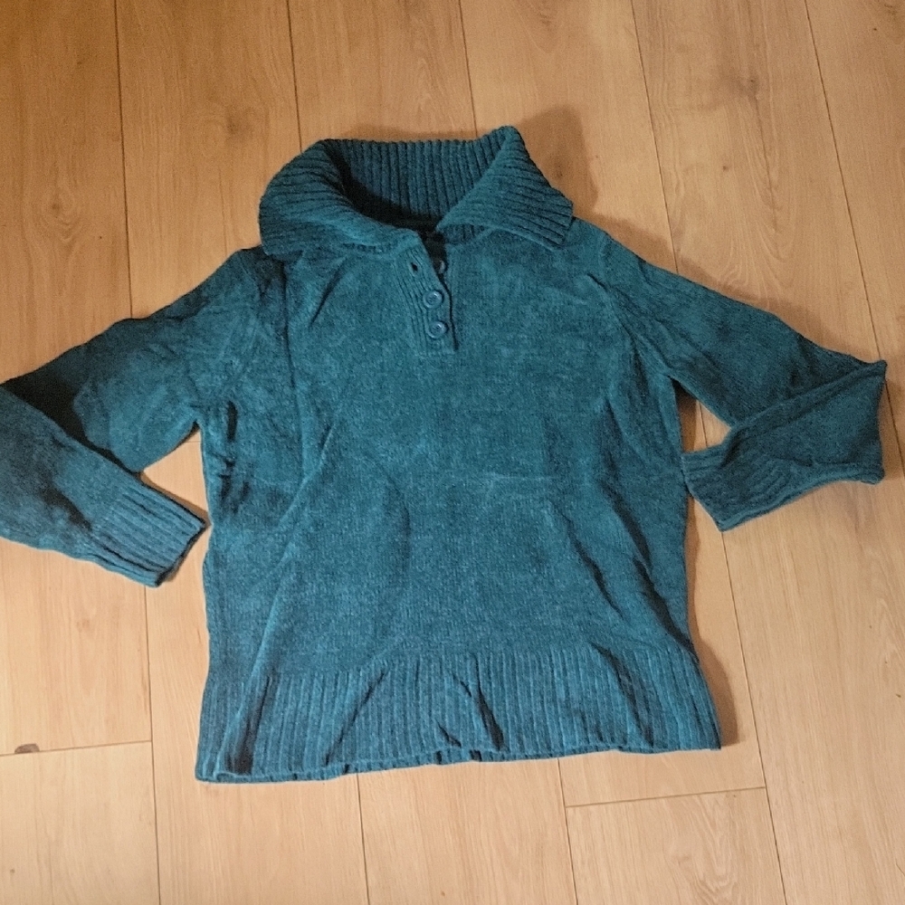 Karen Scott Turquoise Cowl Neck Sweater